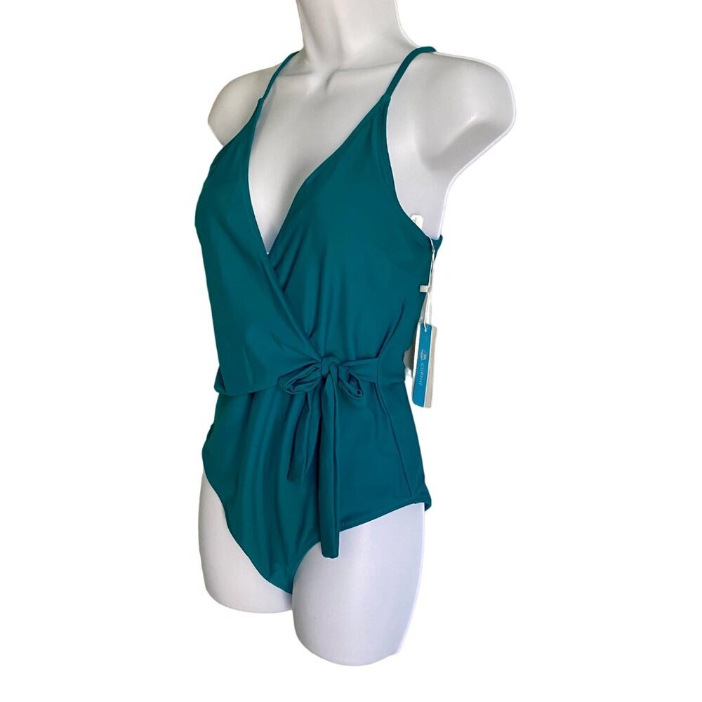 Cupshe Green One Piece Swimsuit Knot Tie Women's Medium NEW NWT - Picture 4 of 9